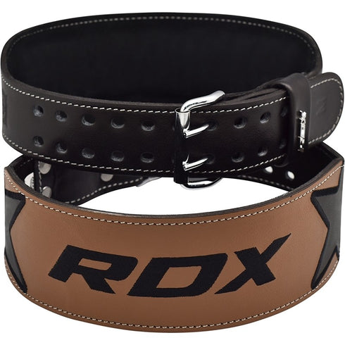 RDX 4 INCH BROWN LEATHER GYM BELT-7